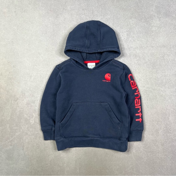 Carhartt Other - Carhartt Kids Blue Hoodie with Red Logo